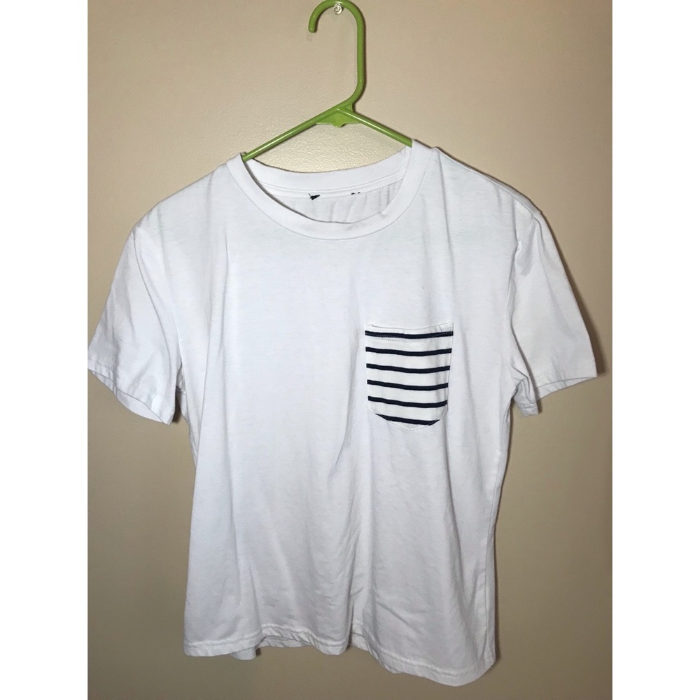 White tee.
